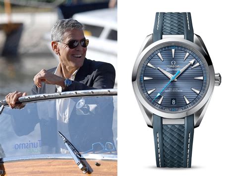 George Clooney wearing aqua terra